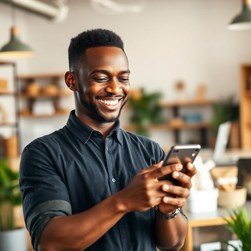 African SME owner using OpsAI on WhatsApp
